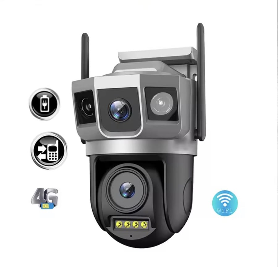 كاميرات مراقبة ثلاثية العدسات - شريحة - 12mp وبدقة 6k وبزوم 10