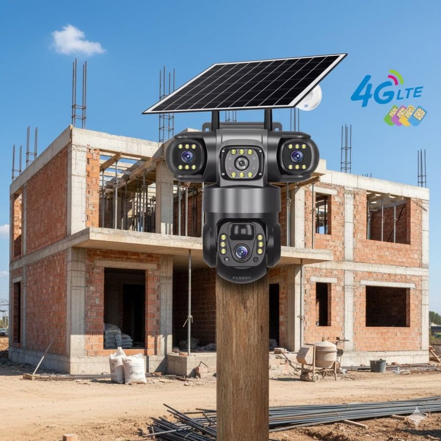 كاميرات طاقة شمسية بثلاث عدسات وبنظام الشريحة 4G