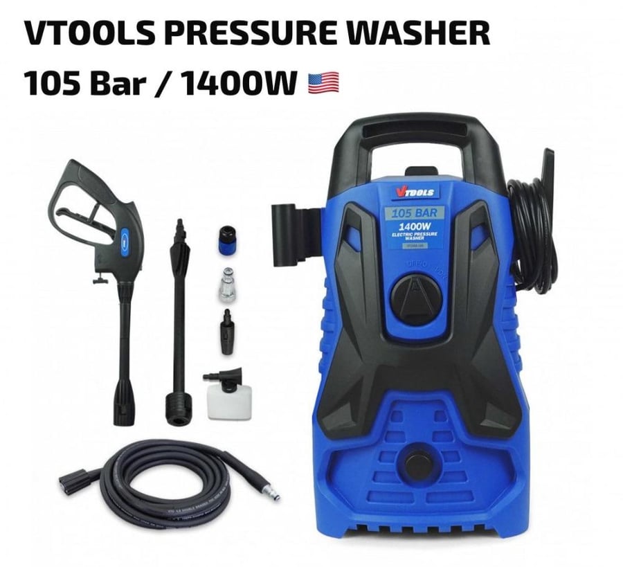 ماكينة غسيل كهربائية VTOOLS 105 بار – 1400 واط VT1508-105
