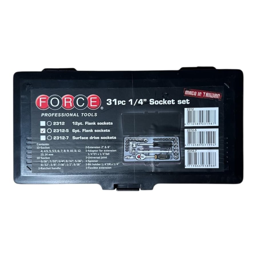 طقم عدة 31 قطعة FORCE مقاس 1/4