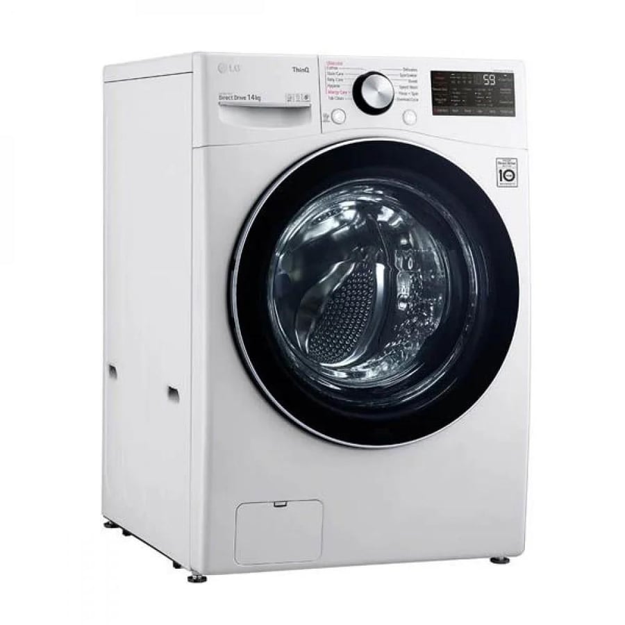 ال جي غسالة اتوماتيك تعبئة أمامية 15 كجم, تنشيف 75%, تربو ووش, أبيض WF1510WHT