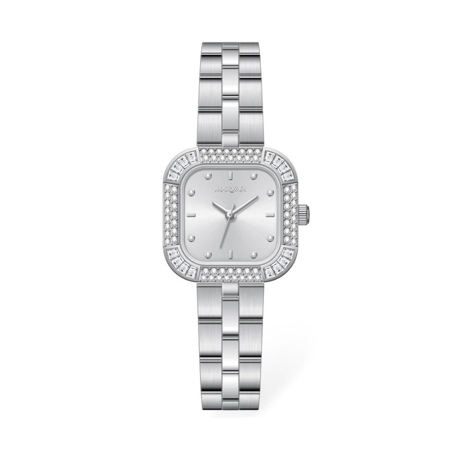 MARVINA women's watch stainless steel silver white dial