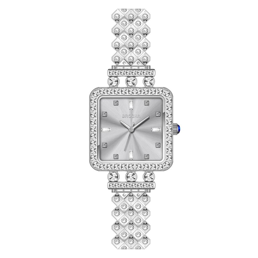 Luxury women's watch from BROSHA in silver color