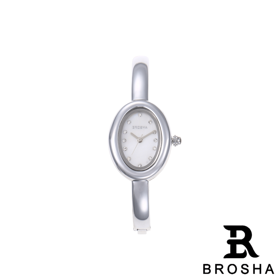 BROSHA women's watch silver with mother-of-pearl dial