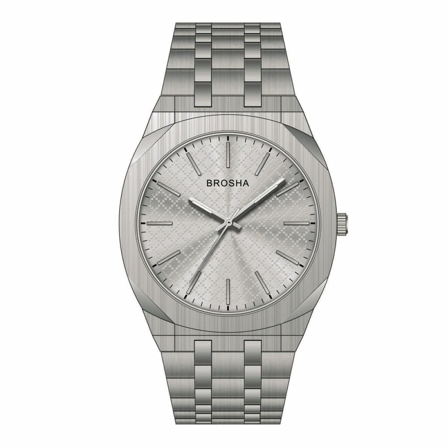 Elegant men's BROSHA watch, silver color