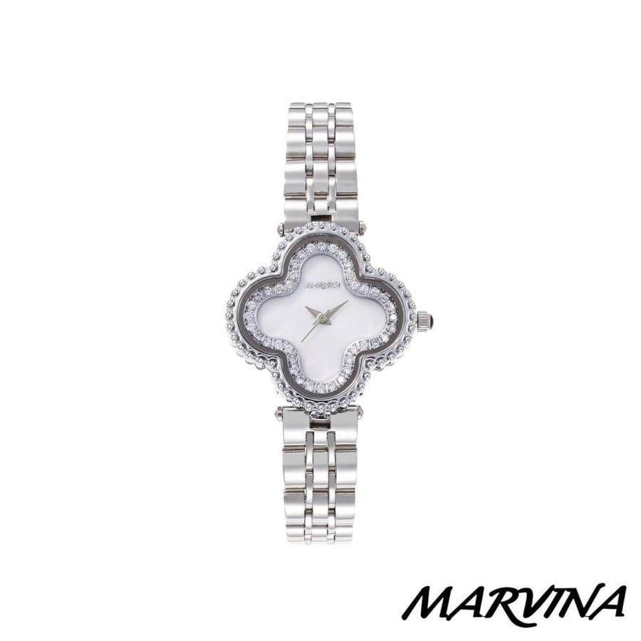 Marvina watch, silver, mother-of-pearl dial