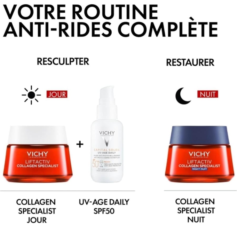 Vichy Liftactiv Collagen Specialist Night Cream Anti Aging Face Moistu