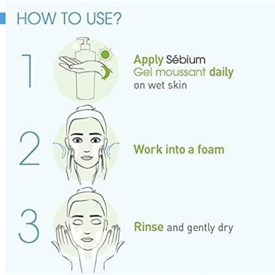 Bioderma Sebium Facial Purifying Cleansing Foaming Gel For Combination/Oily Skin, 200Ml