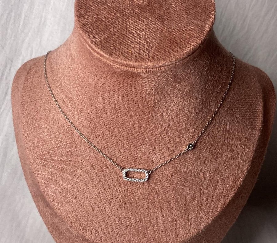 Rectangular necklace - silver 925 karat