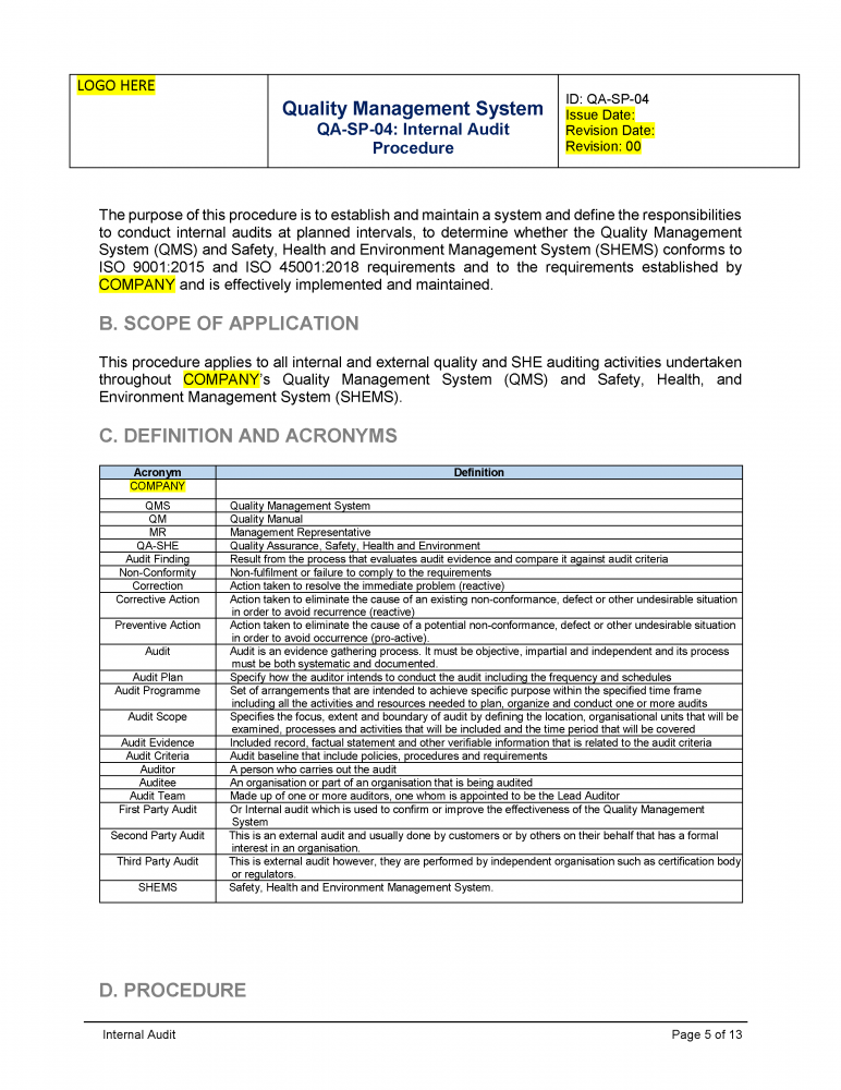 Internal Audits