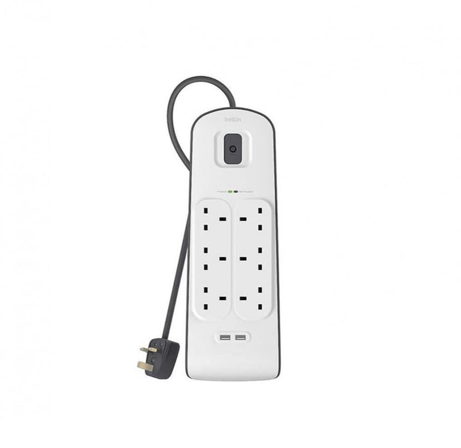 توصيلة كهربائية بيلكن 6 منافذ ومنفذين USB