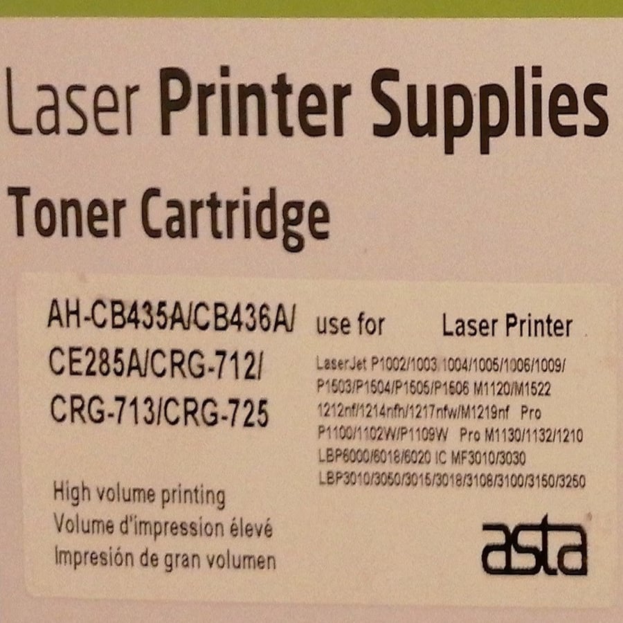 حبر استا متوافق مع CB435A/CB436A/CE285A/CRG712/CRG713/CRG725 - أسود