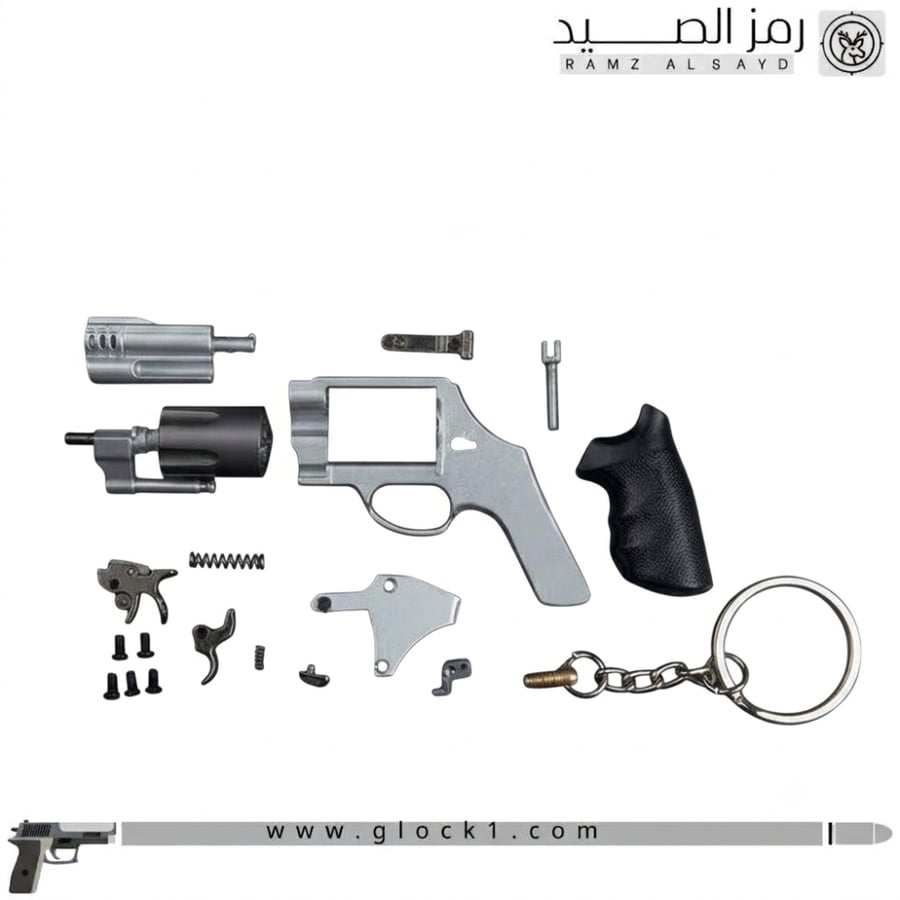 ميدالية مسدس مصغّر بتصميم محاله حديد
