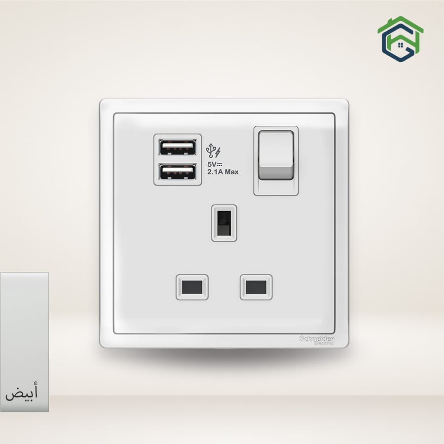 فيش 13 أمبير مع يو اس بي
