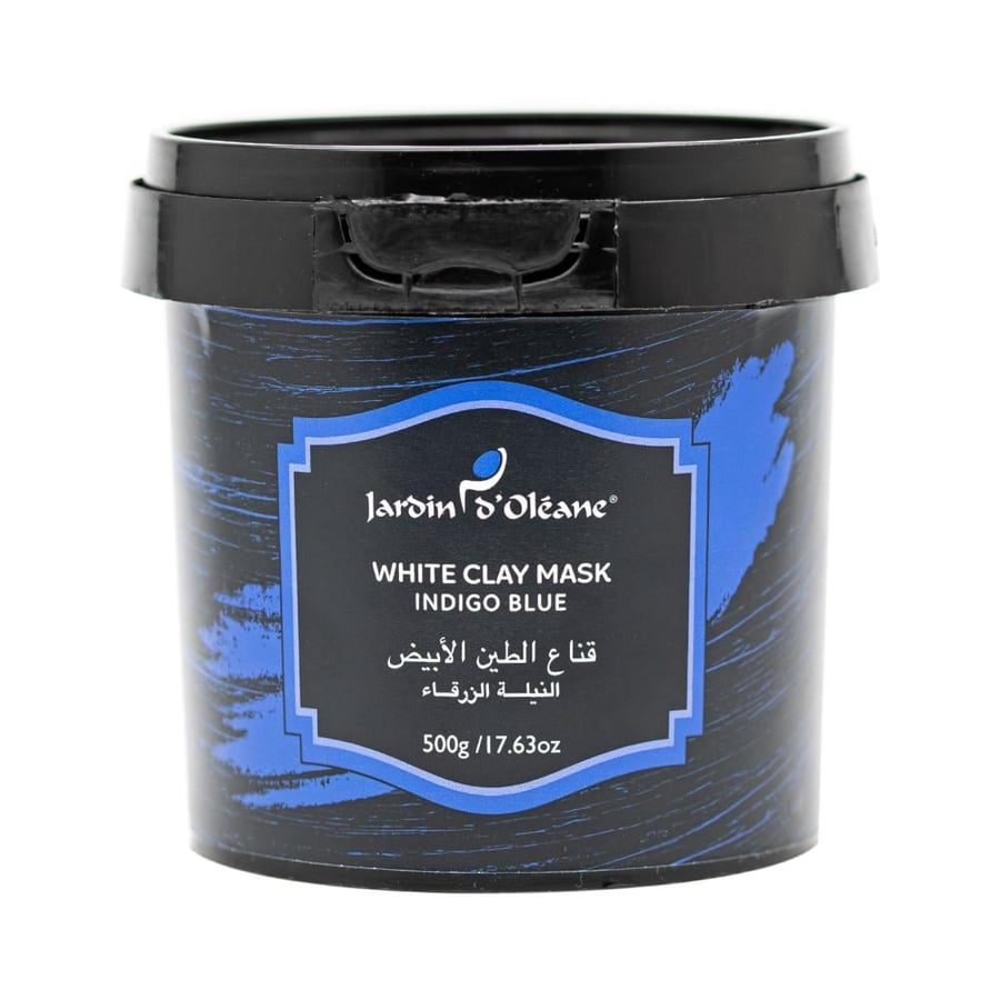 قناع الطين الأبيض بالنيلة الزرقاء من جاردن أوليان - 500 جم