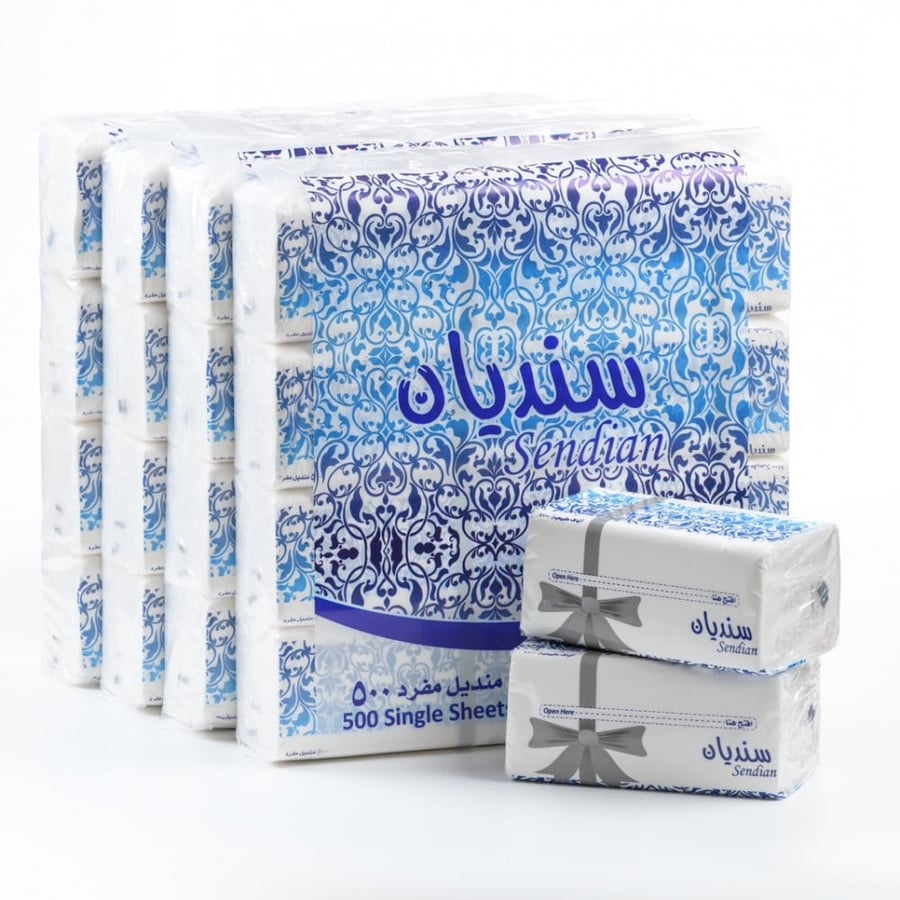 مناديل وجه 500 منديل مفرد من سنديان