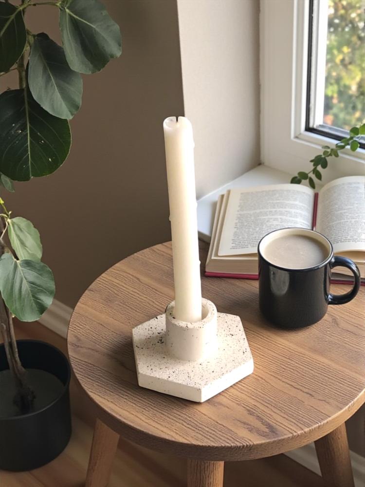 Hexagonal candle holder (without candle)