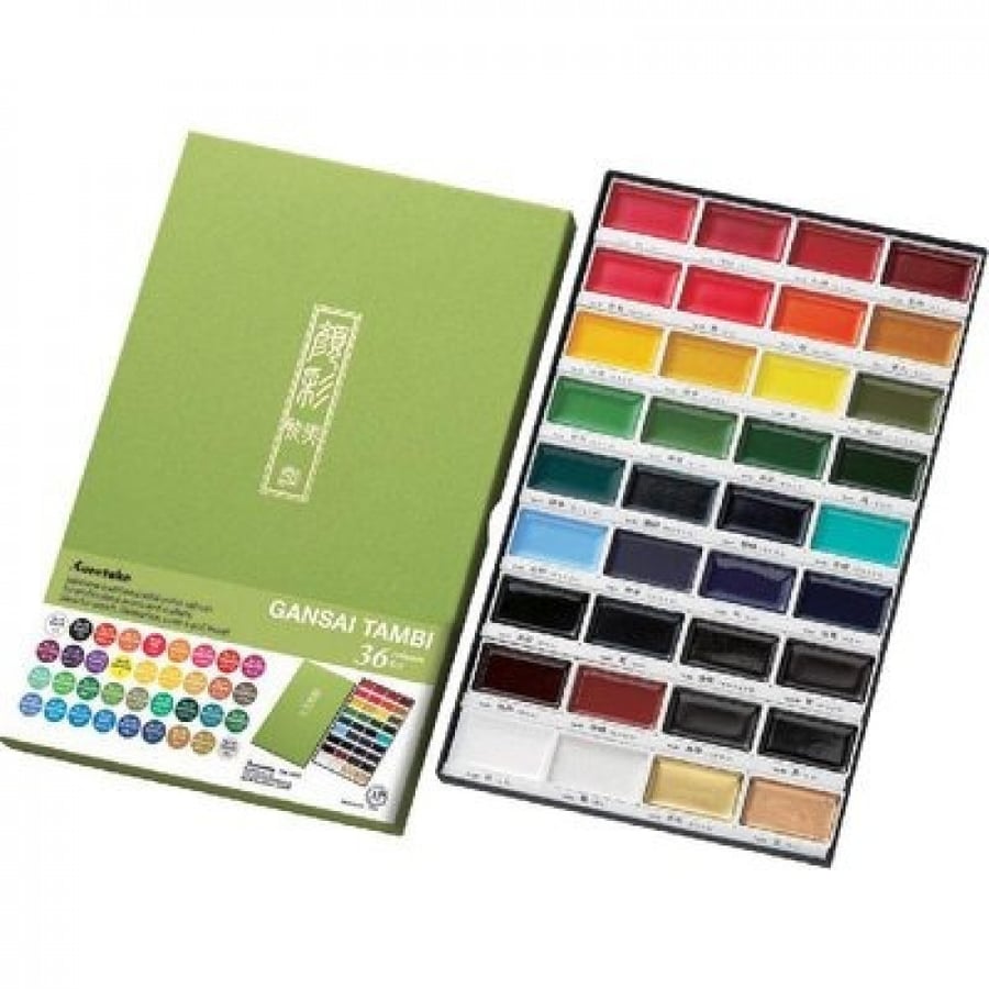Koreitaki Gensai Tambi painter's color palette - watercolor, watercolors, color 36
