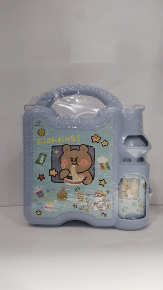 Lunch box with water bottle shapes