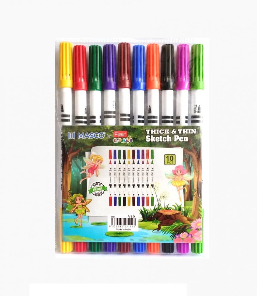 Plastic coloring pens 10 colors double-ended