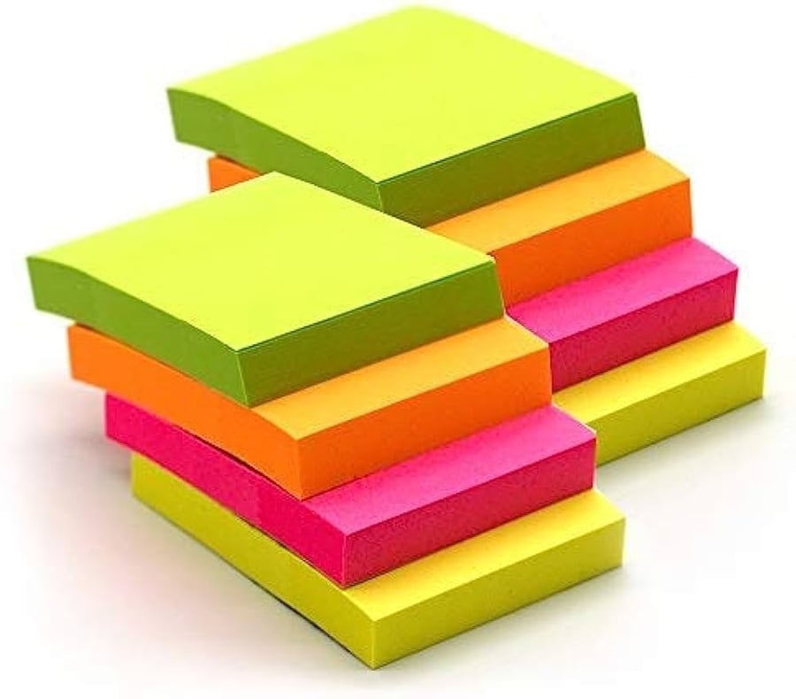 Sticky note paper in square shape, multiple colors, size 5.8×5.8 cm - 400 sheets