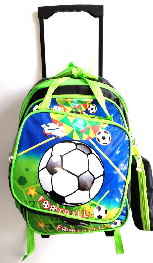 Children's school backpack with wheels, 3 pieces