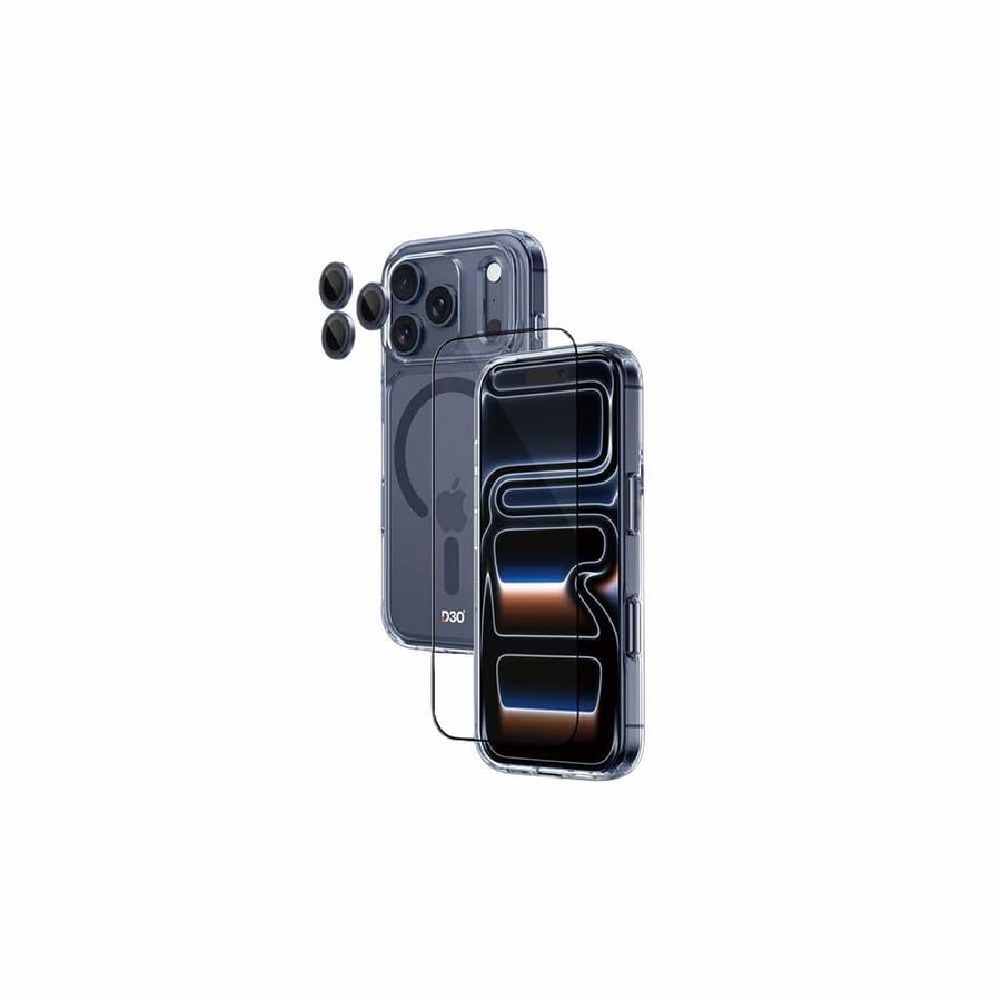 Armorpro D30 package (3 in 1) MagSafe case blue sword + transparent glass screen + lens protection - for iPhone 17