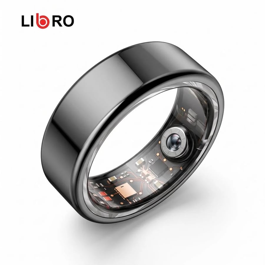 خاتم ذكي LIBRO C100 أسود — متابعة الصحة والنشاط