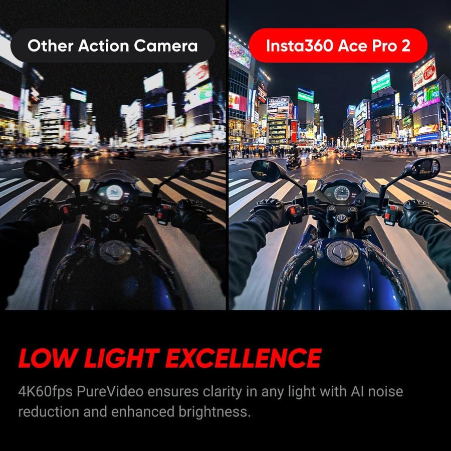 كاميرا الأكشن Insta360 Ace Pro 2 باقة قياسية وبطاريتين - أسود ليلي