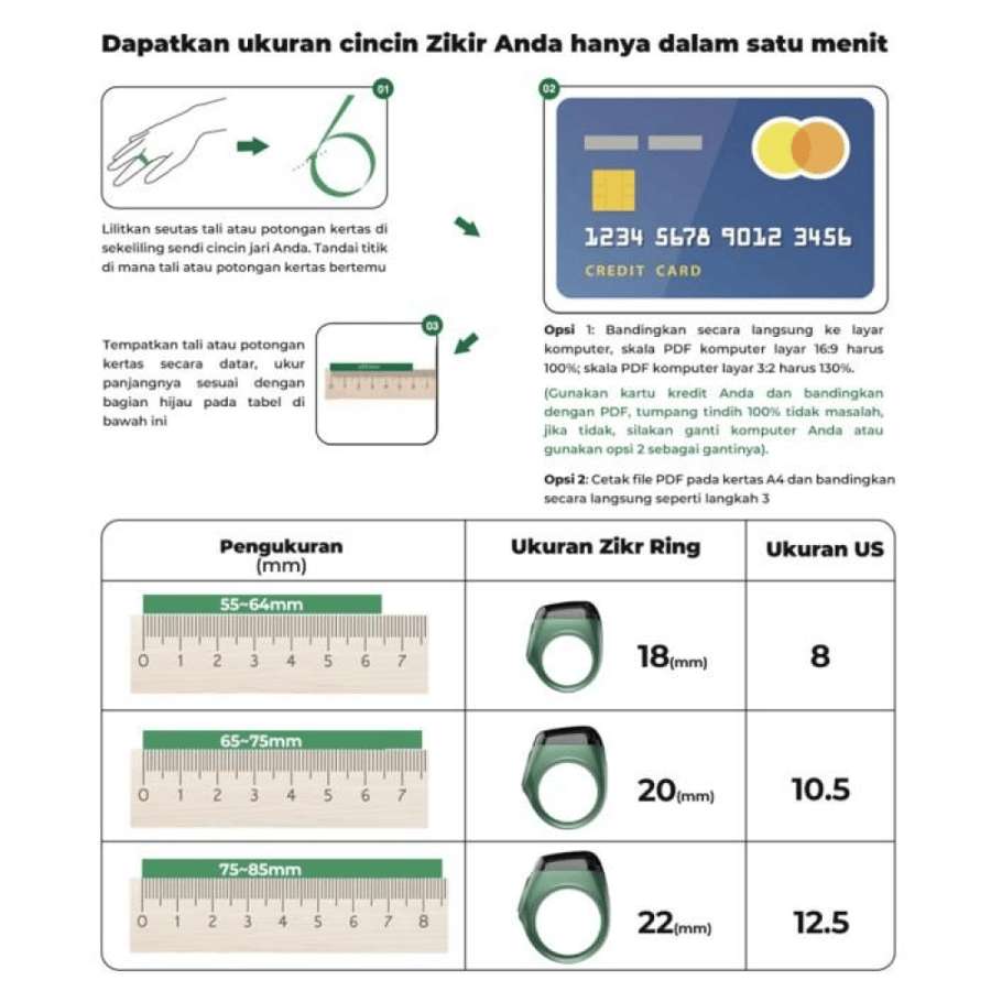 خاتم تسبيح ذكي الكتروني بني Zikr Ring Smart Tasbih Counter الوان متعددة E01  Bluetooth V5.1 iqibla