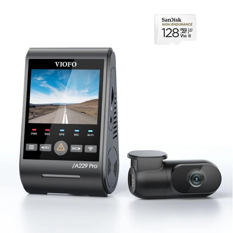 كاميرا Viofo A229 Pro ثنائية القناة مع مستشعرات Starvis 2 - حزمة بطاقة Viofo