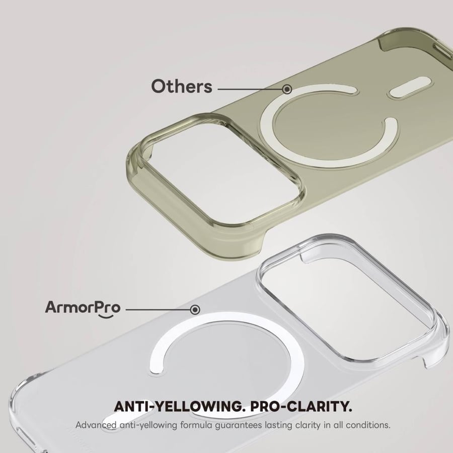 كفر آرمور برو (ArmorPro) لهاتف آيفون 17، تصميم بدون إطار، شفاف مع تقنية MagSafe - لون أخضر