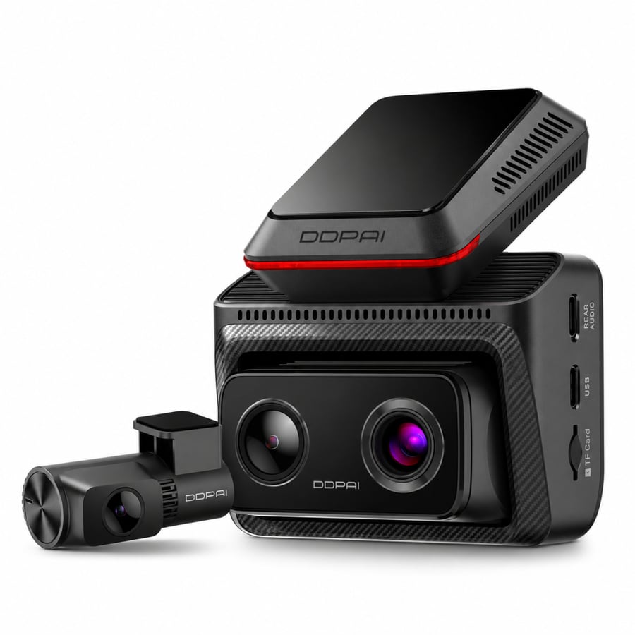 داش كام DDPAI Z100 Pro أمامية 4K بعدسة تقريب 2K وخلفية 4K – واي فاي 6 وGPS