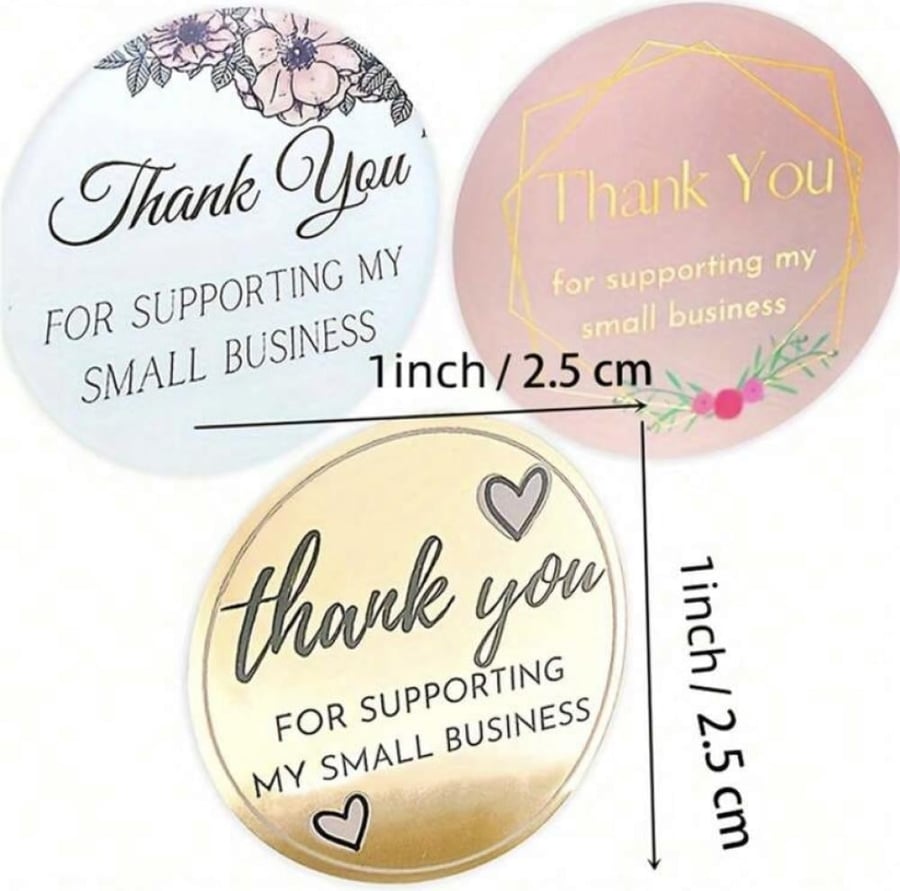 Round stickers - Thank you - 500 pieces