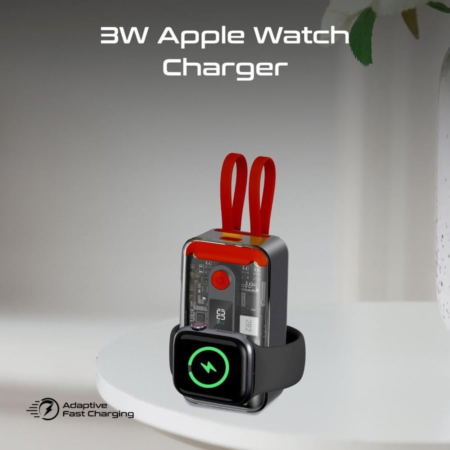 Promate Mavrix 10,000mAh Power Bank with Apple Watch Fast Charger, 35W PD USB-C Charger Cable and 20W PD iPhone Fast Cable