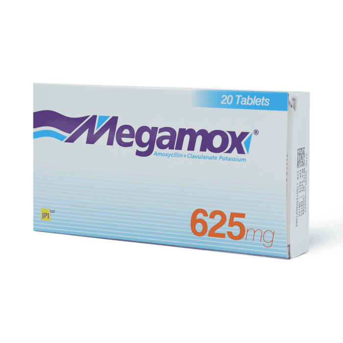 ميجاموكس 625 مليجرام 20 قرص|MEGAMOX 625 MG 20 TAB