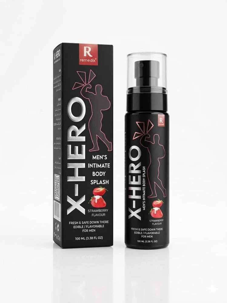 X-HERO MEN INTIMATE BODY SPLASH STRAWBERRY 100 ML 0123