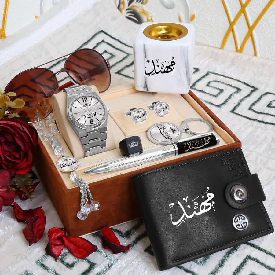 طقم ساعه استيل بالاسم تصميم عصري وانيق