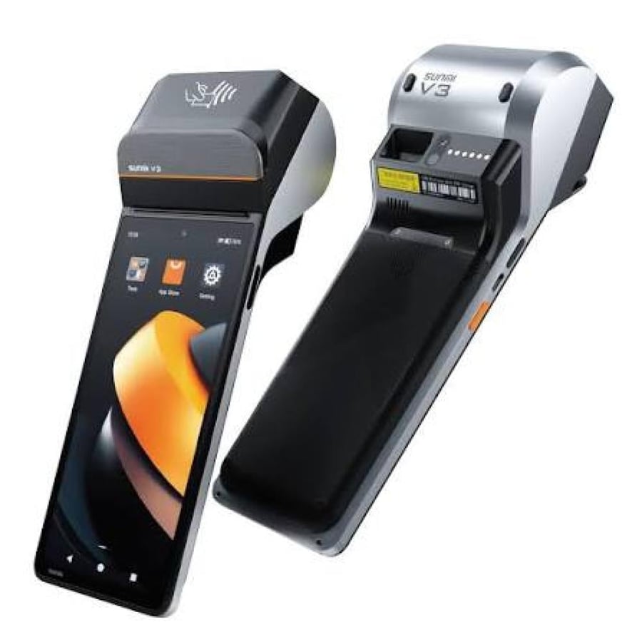 جهاز كاشير متنقل سونمي SUNMI V3 مع ماسح باركود 2D وطابعة حرارية 58 ملم – NFC – أندرويد