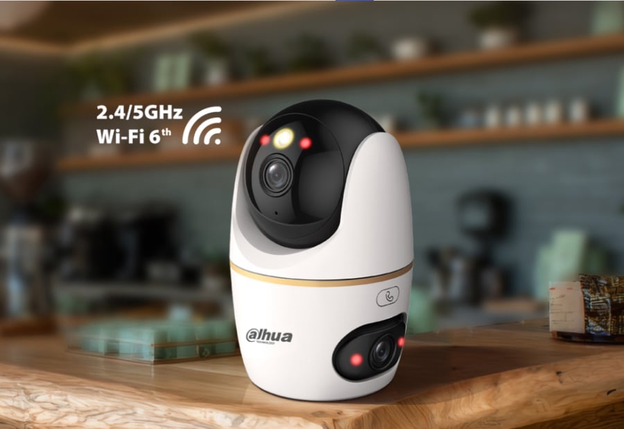 كاميرا داهوا واي فاي داخلية بعدستين ثابتة ومتحركة بدقة 6MP مع Wi-Fi ومراقبة ذكية 360° موديل  DH-X3D-3F