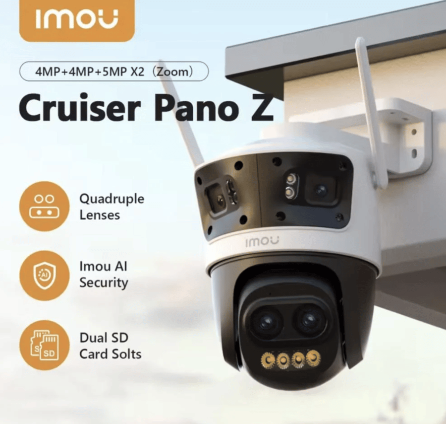 كاميرا مراقبة خارجية متحركة دقة 13 ميجا زوم 12 مرة ثلاثية العدسات Wi-Fi 6 مع PT وتتبع ذكي IMOU Cruiser Pano Z 13MP – IPC-S76DN-13M0N