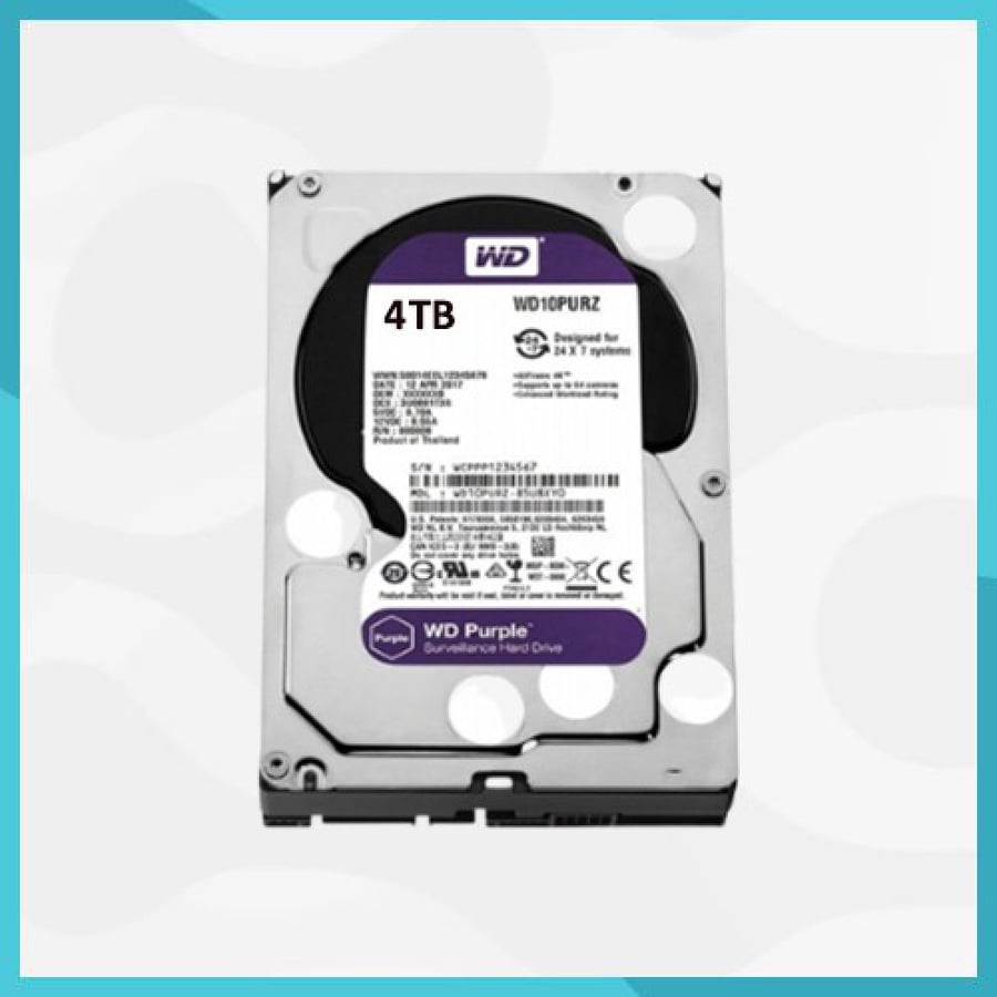 هارديسك ويسترن ديجيتال قرص صلب 4 تيرابايت داخلي بي سي - WD20PURX