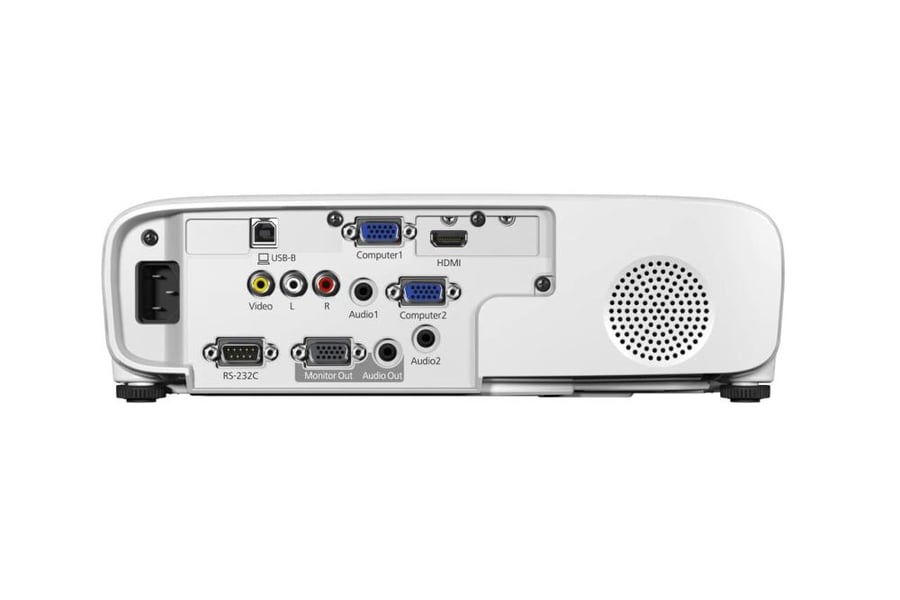 بروجكتر جهاز عرض احترافي من ايبسون بدقة 1024×768 وسطوع 3400 لومن بتقنية 3LCD f بمكبر صوت مدمج Epson EB-E20 XGA