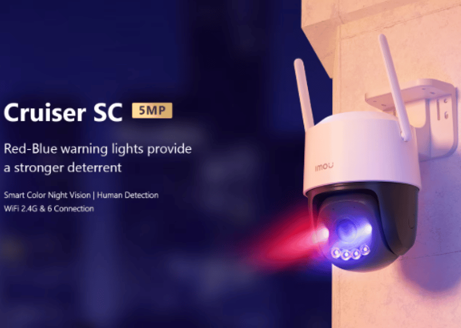 كاميرا مراقبة خارجية دقة 5 ميجا متحركة، PTZ، Wi-Fi 6 ورؤية ليلية ملونة IMOU Cruiser SC 5MP IPC-K7FN-5H0WE