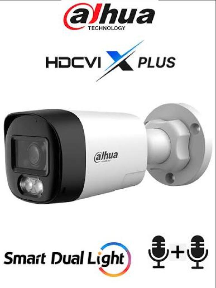 كاميرا مراقبة داهوا 4K خارجية بصوت ثنائي الاتجاه ورؤية ليلية 30 متر DH-HAC-HFW1801RLN-IL-T