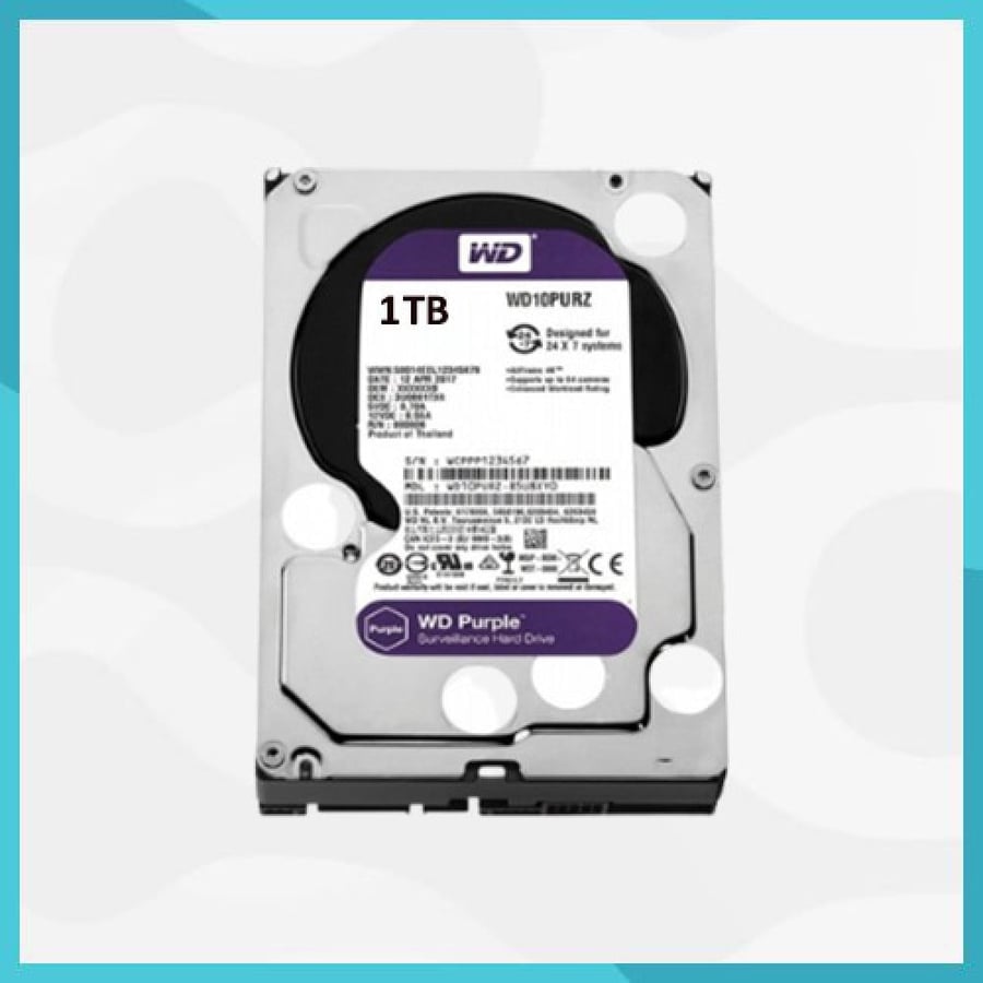 هارديسك ويسترن ديجيتال قرص صلب 1 تيرا داخلي بي سي - WD20PURX