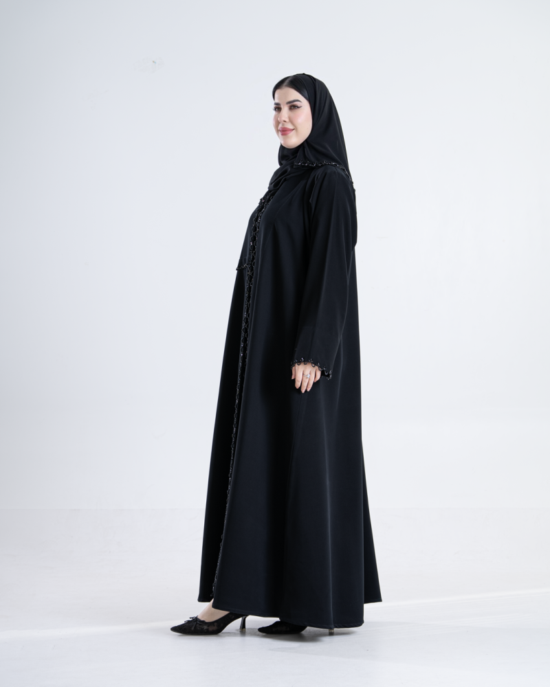 عباية الاميره بقماش سرميك اندونيسي بشك اسود