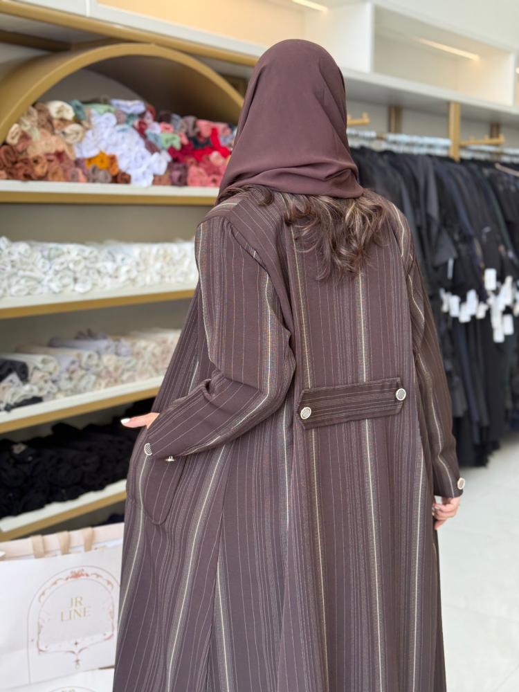 عباية غرام بليزر بقماش كريب اميرال بني