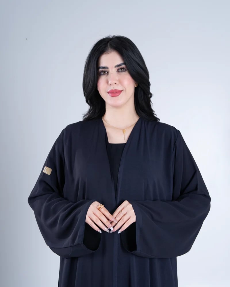 عباية ناردين بقماش شيفون برسم ورد دبل فيس