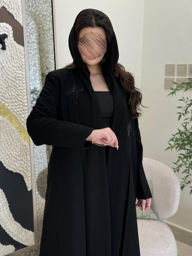 كولكشن العيد عباية سورينا بليزر قماش كريب ملكي مزين بشك